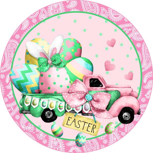 Easter Bunny Truck Sign, Wreath Center, Wreath Attachment