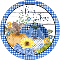 Fall Pumpkins, Blue Pumpkins, Wreath Sign, Wreath Center, Wreath Attachment