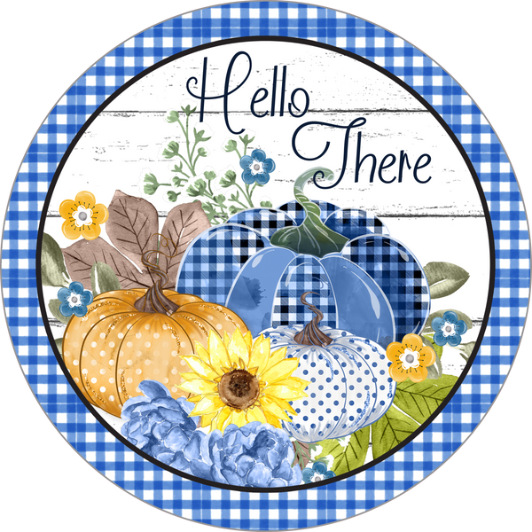 Fall Pumpkins, Blue Pumpkins, Wreath Sign, Wreath Center, Wreath Attachment