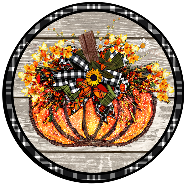 Pumpkin Sign, Fall Flowers Design, Wreath Sign, Wreath Center, Wreath Attachment