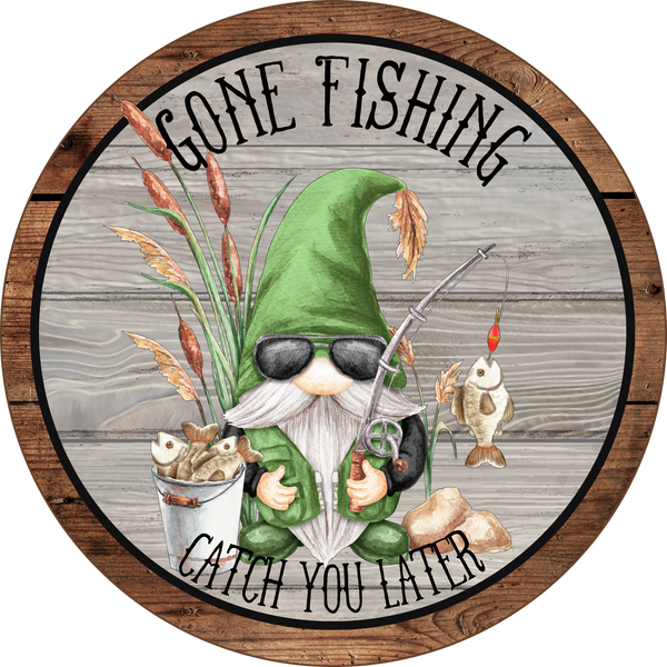 Gone Fishing Sign, Wreath Center, Wreath Attachment