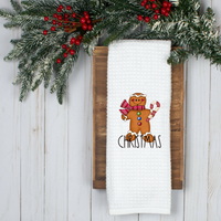 Gingerbread Boy, Holiday Tea Towel, Christmas Kitchen Décor, Christmas Party Décor, Hostess Holiday Gift