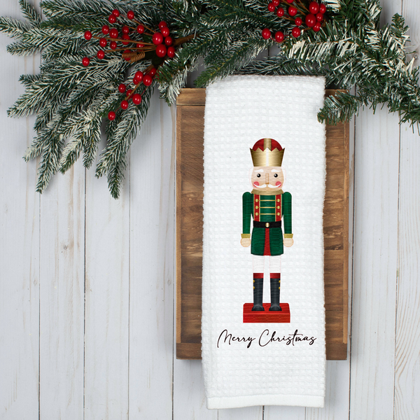 #1 Holiday Nutcracker, Holiday Tea Towel, Christmas Kitchen Décor, Christmas Party Décor, Hostess Holiday Gift