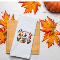 Hangin With My Gnomies Design, Fall Tea Towel, Fall Kitchen Décor, Fall Party Décor