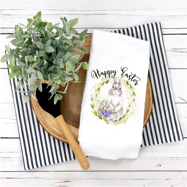 Happy Easter Design, Bunny Design, Easter Design, Spring Tea Towel, Kitchen Décor, Hostess Gift