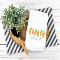 Happy Easter Carrot Design, Spring - Easter Tea Towel Design, Spring Kitchen Décor, Spring Hostess Gift