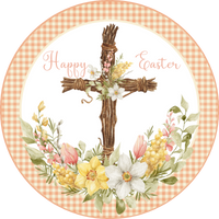 Happy Easter, Cross, Spring Flowers, Wreath Supplies, Wreath Center, Wreath Attachment