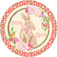 Happy Easter, Spring Bunny,  Wreath Supplies, Wreath Center, Wreath Attachment