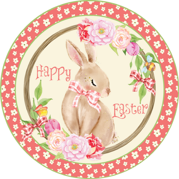 Happy Easter, Spring Bunny,  Wreath Supplies, Wreath Center, Wreath Attachment