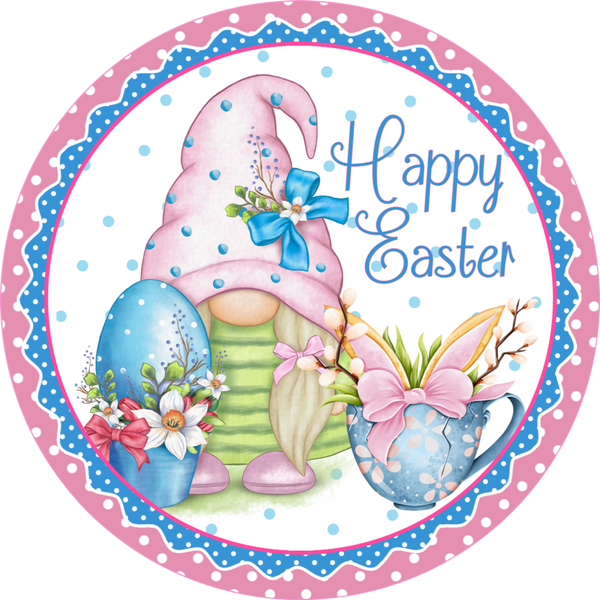 Happy Easter, Easter Gnome, Wreath Center, Wreath Attachment, Door Décor