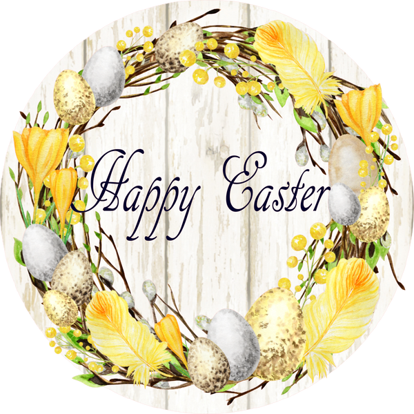 Happy Easter Flower Sign, Easter Design, Easter Décor,  Wreath Center, Wreath Attachment