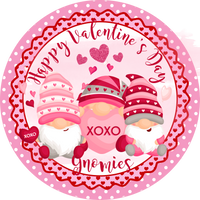 Happy Valentine Day, Valentine Gnomes, Valentine Sign, Love Sign, Candy, Red and Pink Sign,  Wreath Attachment