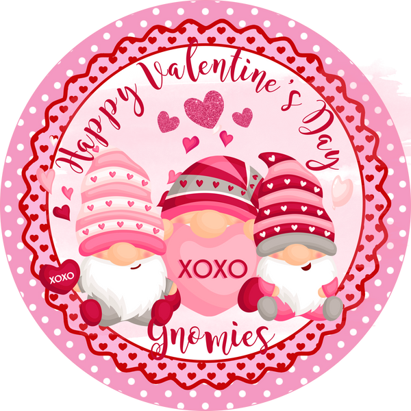Happy Valentine Day, Valentine Gnomes, Valentine Sign, Love Sign, Candy, Red and Pink Sign,  Wreath Attachment