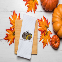 Hello Fall, Cheetah Pumpkin, Sunflower,  Fall Kitchen Décor, Fall Party Décor, Fall Hostess Gift