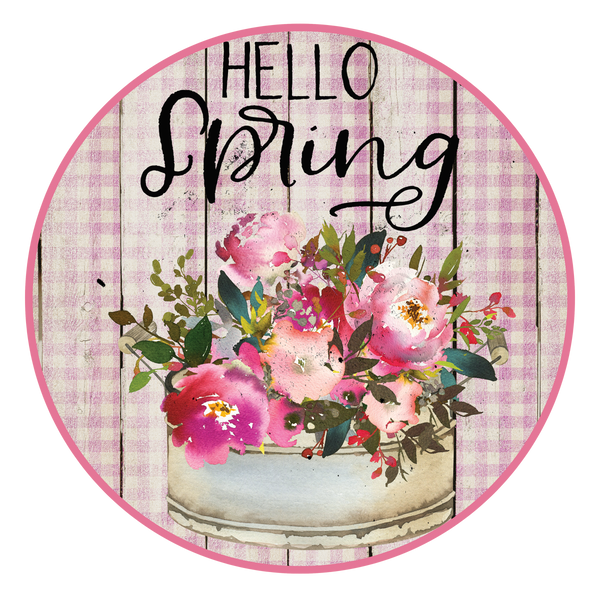 Hello Spring Sign, Wreath Attachment, Wreath Sign