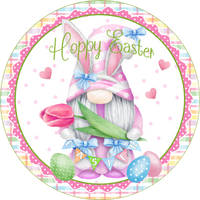 Hoppy Easter Gnome Sign, Wreath Supplies, Wreath Center, Wreath Attachment