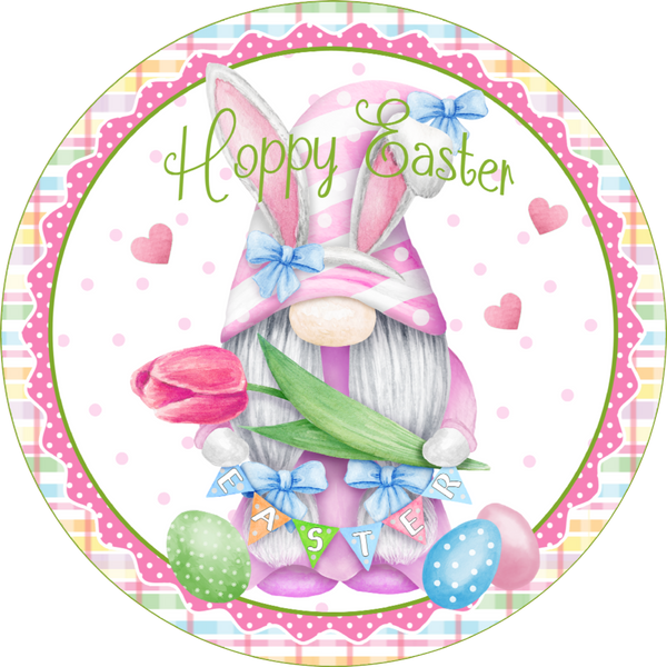 Hoppy Easter Gnome Sign, Wreath Supplies, Wreath Center, Wreath Attachment