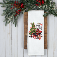 Jingle All The Way Design,  Holiday Tea Towel, Christmas Kitchen Décor, Christmas Party Décor