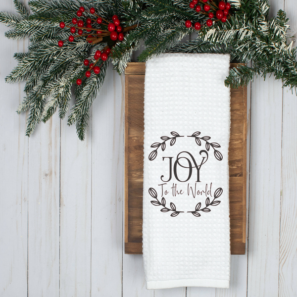 Joy To The World Design, Holiday Design, Tea Towel, Christmas Kitchen Décor, Christmas Party Décor, Hostess Holiday Gift