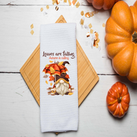 Leaves Are Falling Design, Fall Tea Towel, Fall Kitchen Décor, Fall Party Décor