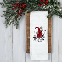 Let It Snow Design, Holiday Tea Towel,  Tea Towel, Christmas Kitchen Décor, Christmas Party Décor, Hostess Holiday Gift