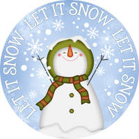 Let It Snow Snowman Sign, Holiday Sign Christmas Sign, Wreath Sign, Wreath Center