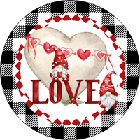 Love Sign, Valentine Sign, Valentine Gnomes,  Red and Pink Sign,  Wreath Attachment, Wreath Center