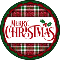 Merry Christmas Plaid Sign, Holiday Sign Christmas Sign, Wreath Sign, Wreath Center