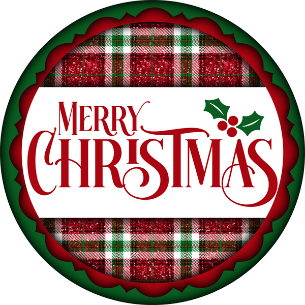 Merry Christmas Plaid Sign, Holiday Sign Christmas Sign, Wreath Sign, Wreath Center