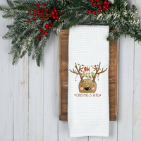 Oh Deer, Christmas Is Here, Holiday Tea Towel, Christmas Kitchen Décor, Christmas Party Décor, Hostess Holiday Gift