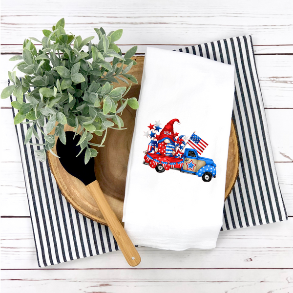 Patriot Design, Patriotic Gnome, Tea Towel, Patriotic Kitchen Décor, Patriotic Party Décor, Hostess Holiday Gift