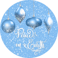 Peace On Earth Sign, Holiday Sign, Blue Sign, Christmas Sign, Wreath Supplies, Wreath Attachment
