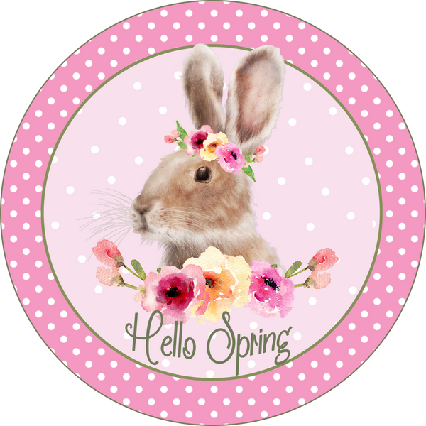 Hello Spring Sign, Easter Sign, Wreath Attachment, Wreath Sign