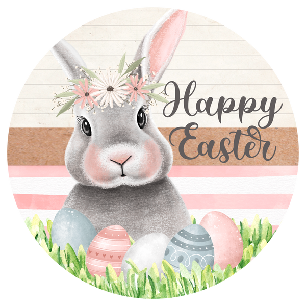 Happy Easter, Easter Bunny, Easter Eggs, Wreath Center, Wreath Attachment, Door Décor