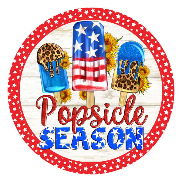 Popsicle Season, Summer Sign, Wreath Center, Wreath Attachment