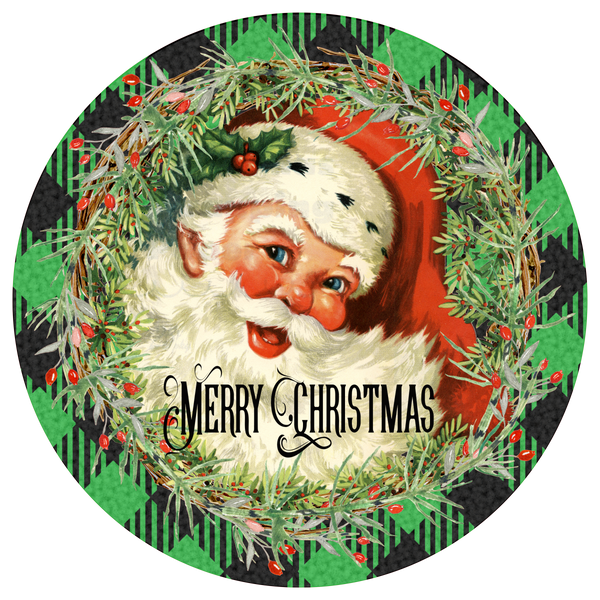 Santa Clause, Merry Christmas, Holiday Sign, Wreath Center, Wreath Attachment