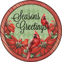 C089 Seasons Greetings Sign, Holiday Sign Christmas Sign, Wreath Sign, Wreath Center