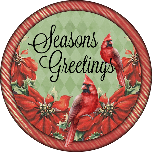 C089 Seasons Greetings Sign, Holiday Sign Christmas Sign, Wreath Sign, Wreath Center
