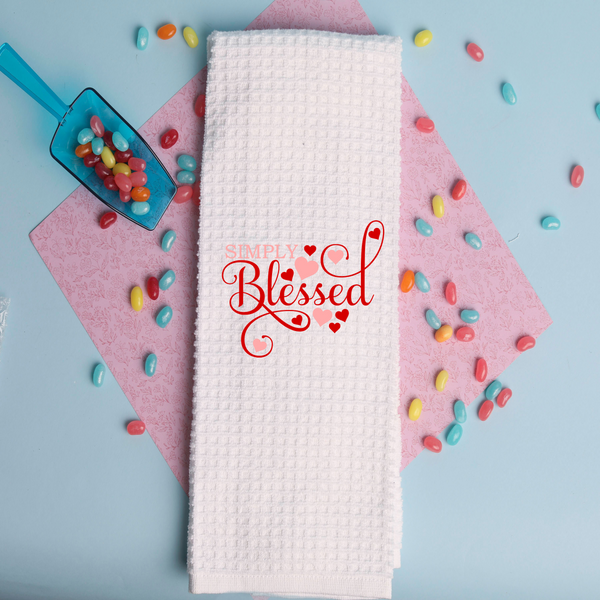 Simply Blessed Valentine Tea Towel Valentine Kitchen D cor