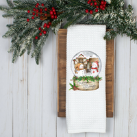 Snow globe Design, Holiday Tea Towel, Christmas Kitchen Décor, Christmas Party Décor