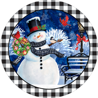 Snowman Design,  Wreath Sign, Wreath Center