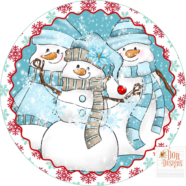 Snowmen, Snow, Christmas, Whimsical, Wreath Sign, Wreath Supplies, Wreath Center,