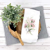 Floral Bundle Design 2, Spring - Summer Tea Towel, Summer Kitchen Décor, Hostess Gift