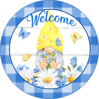 Spring Gnome Welcome Sign, Spring Flowers, Wreath Supplies, Wreath Center, Wreath Attachment