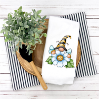 Summer Bee Gnome Tea Towel, Summer Tea Towel, Summer Kitchen Décor, Summer Hostess Gift