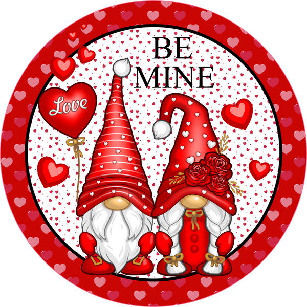 Valentine Gnomes, Red Roses, Valentine Sign, Love Sign, Candy, Red and Pink Sign,  Wreath Attachment