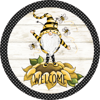 Welcome Sign, Bee Gnome, Sunflower,  Wreath Sign, Wreath Center, Wreath Attachment