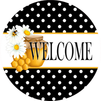 Welcome Sign, Honey Bee Sign, Wreath Sign, Wreath Center, Wreath Attachment