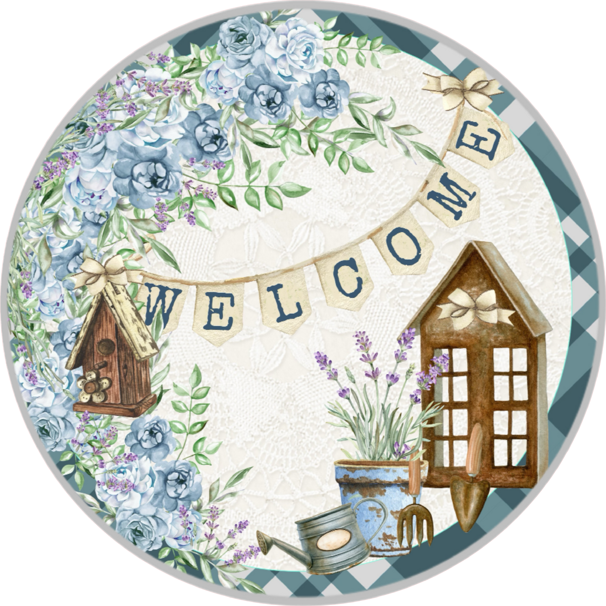 Sentar Dor Design Welcome Spring Sign, Wreath Center, Wreath Attachment – Dor Designs