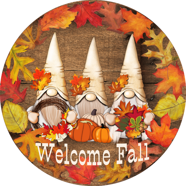 Welcome Fall Sign, Fall Gnomes, Wreath Sign, Wreath Center, Wreath Attachment